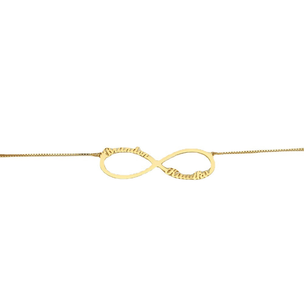 Classic Simple Infinity Design Customizable Name Design Versatile Necklace