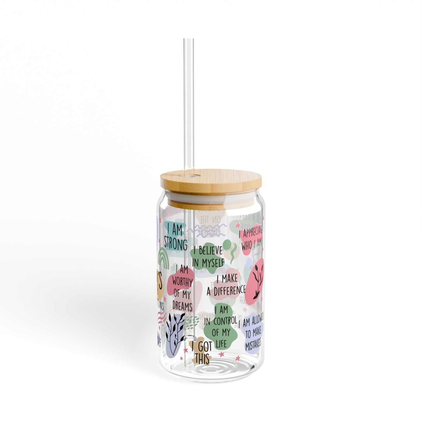 Bamboo Breeze Glass Sipper: MOMS Affirmations