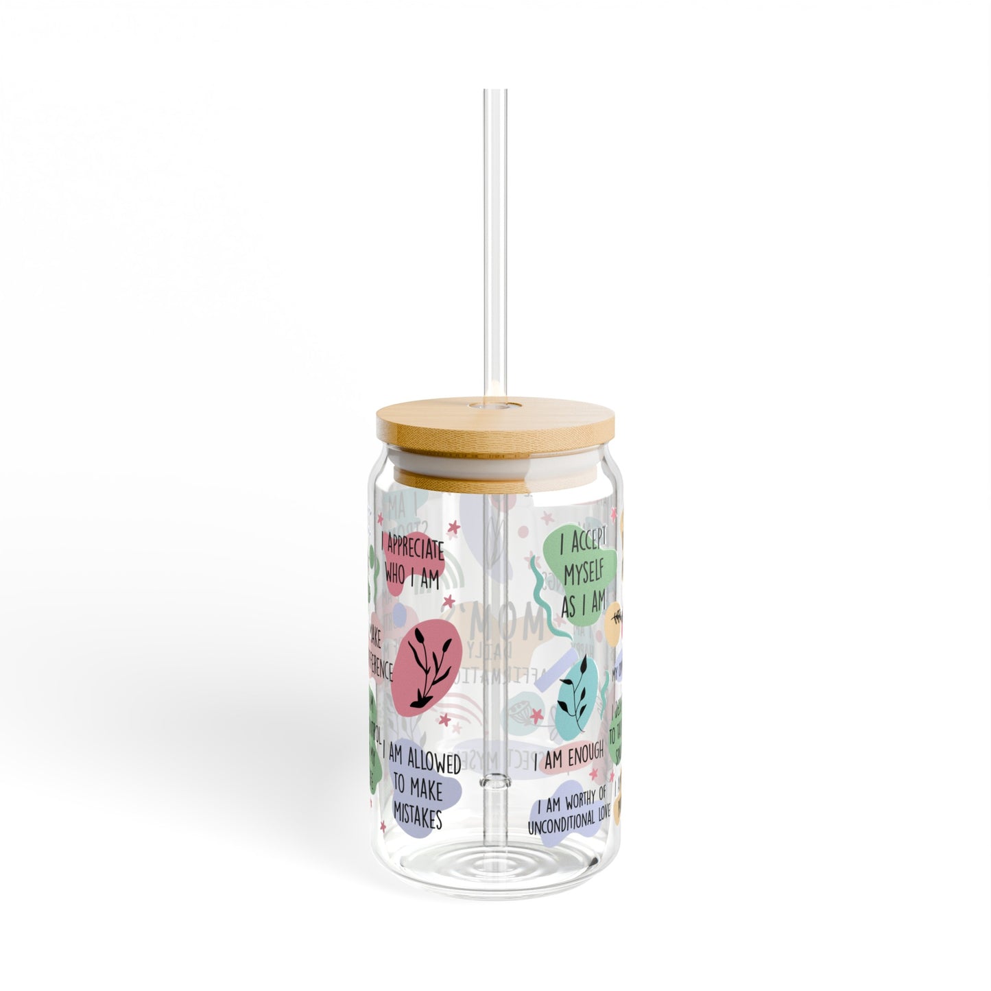 Bamboo Breeze Glass Sipper: MOMS Affirmations