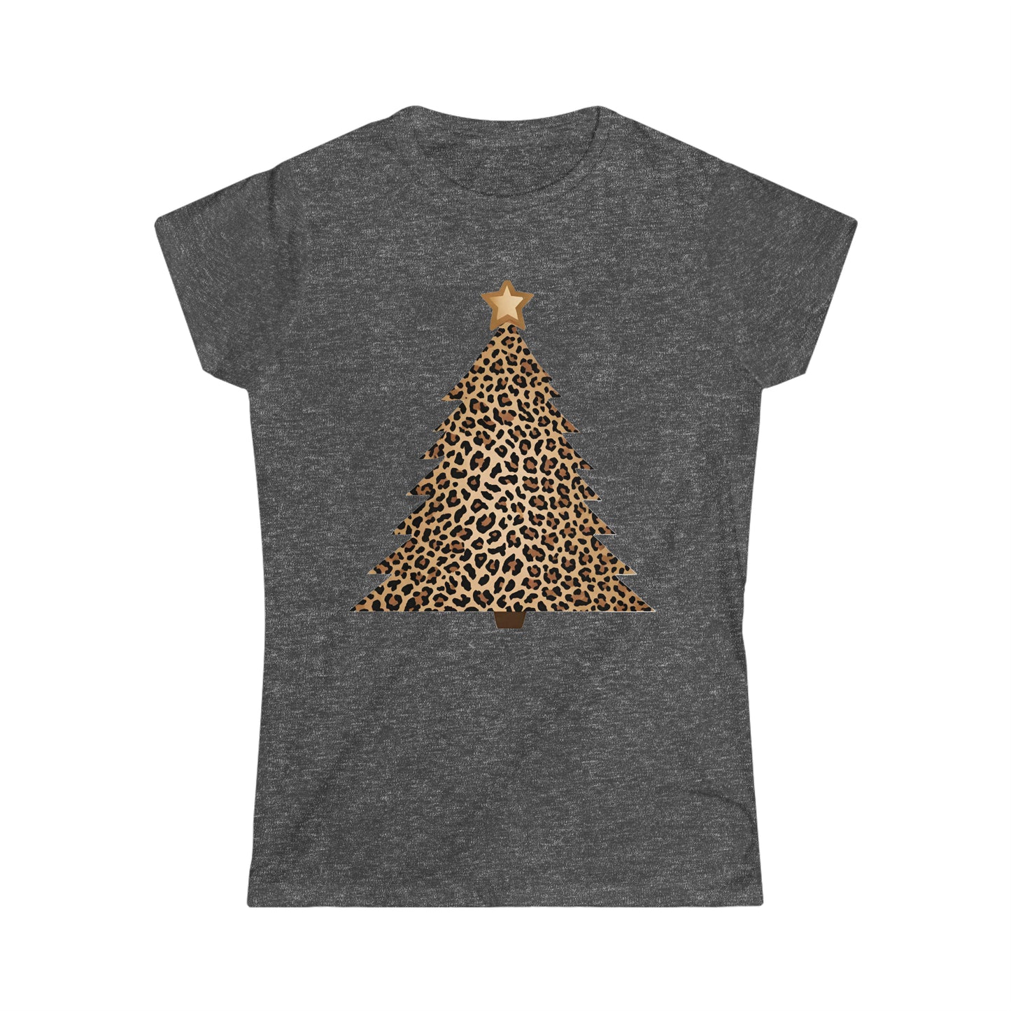 Leopard Print Christmas Tree Softstyle Tee