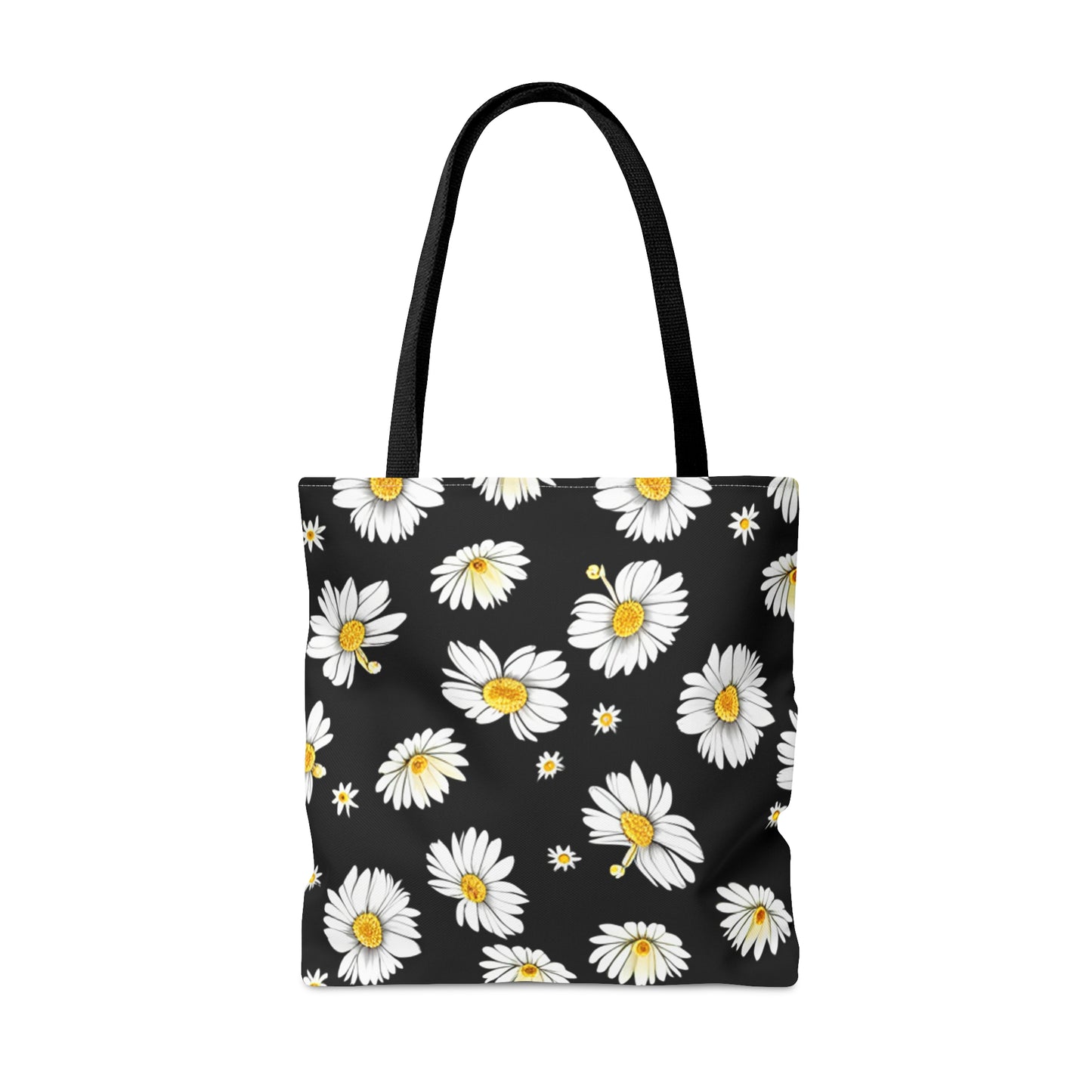 Coal Black Daisy Tote Bag