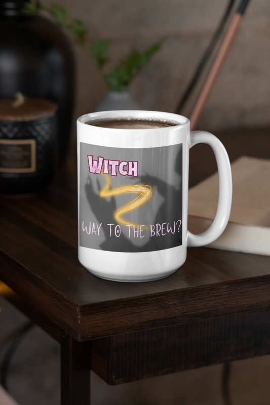 Witch way to the brew Witch's Brew 15 oz. White Mug