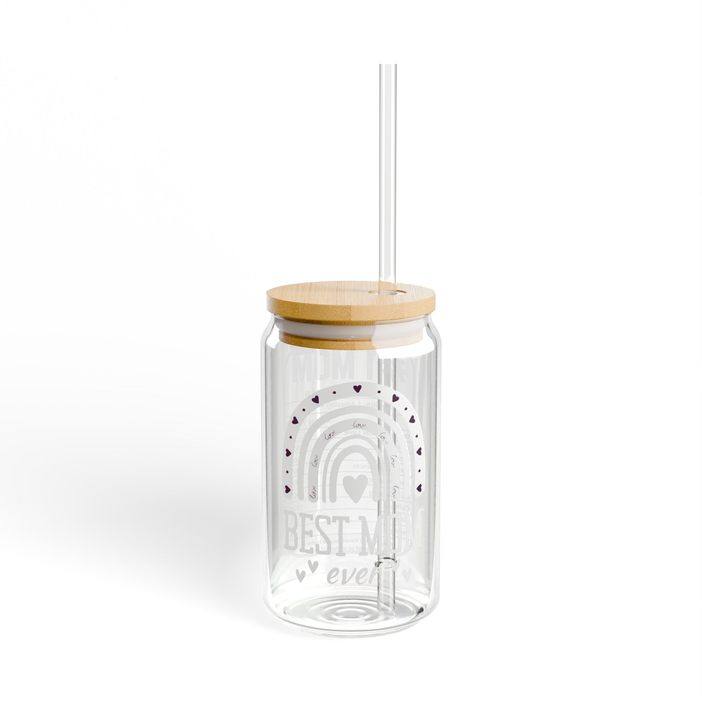 Bamboo Breeze Glass Sipper: BEST MOM EVER white