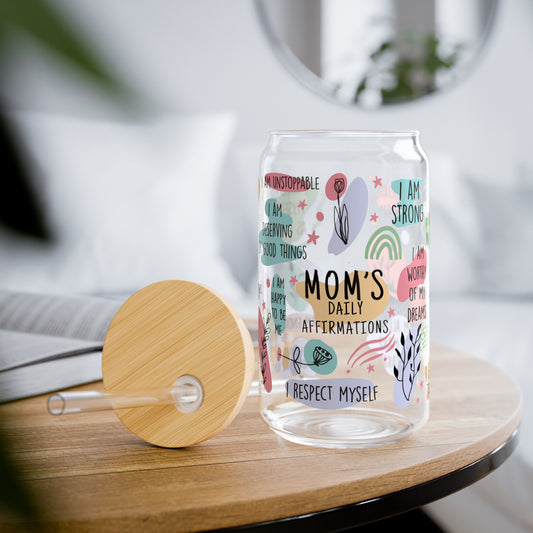 Bamboo Breeze Glass Sipper: MOMS Affirmations