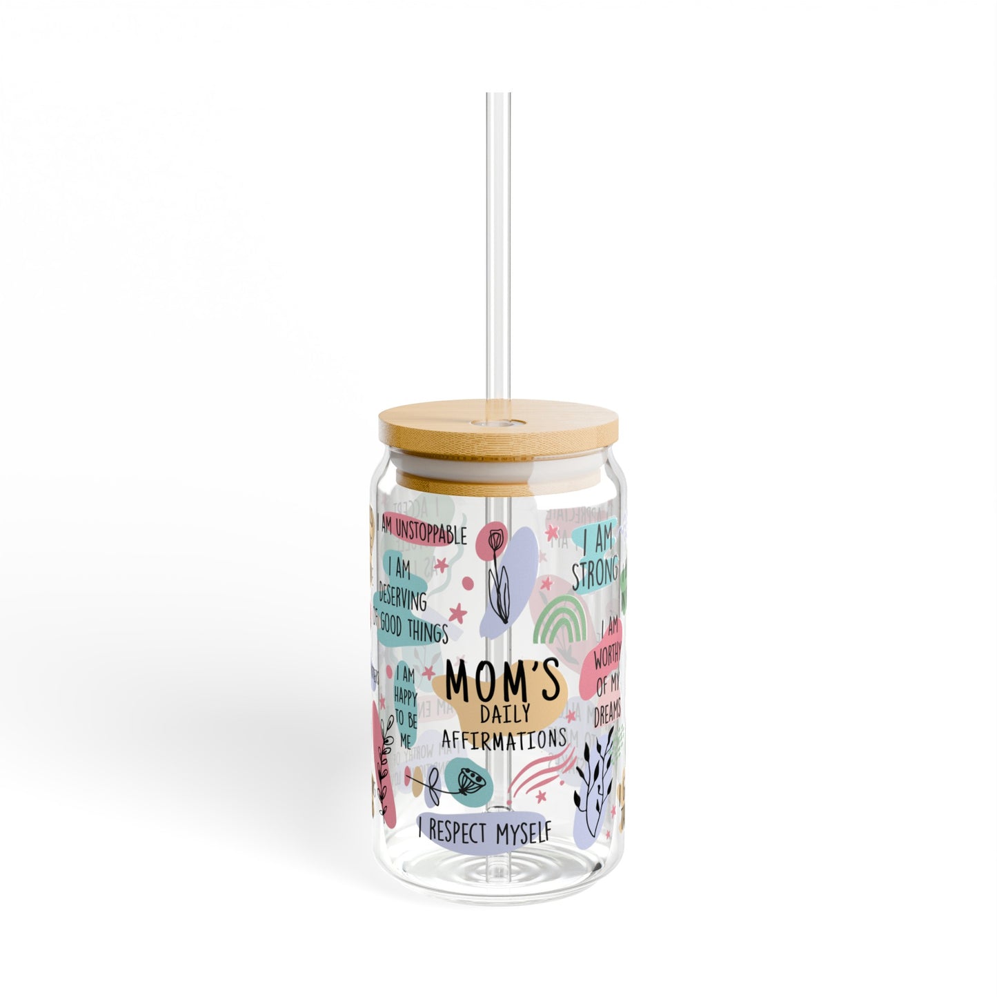 Bamboo Breeze Glass Sipper: MOMS Affirmations