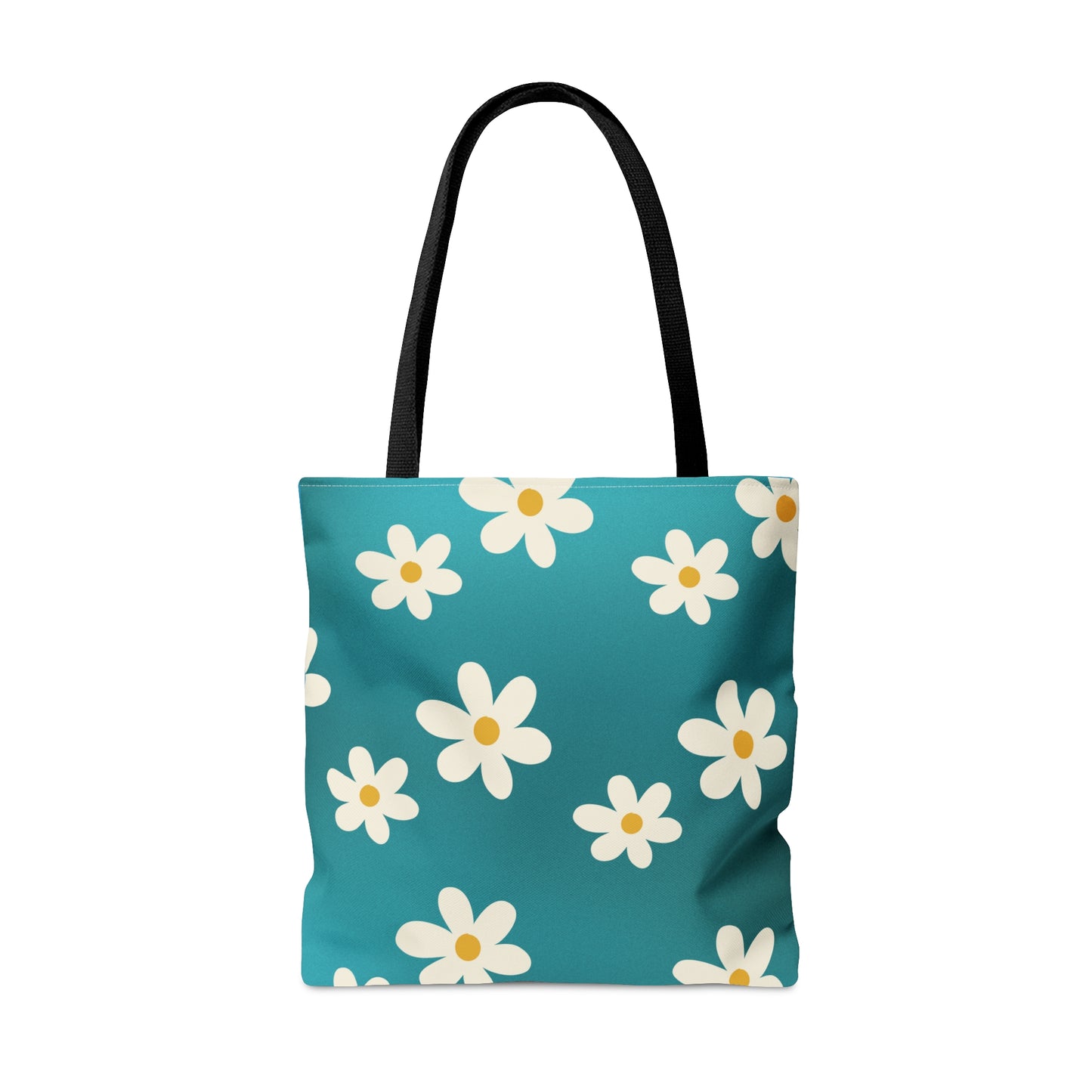 Jewel Teal Daisy Tote Bag