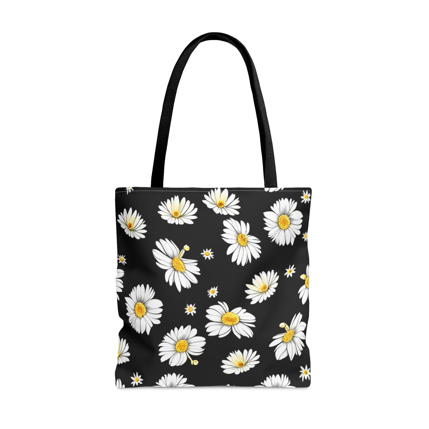 Coal Black Daisy Tote Bag