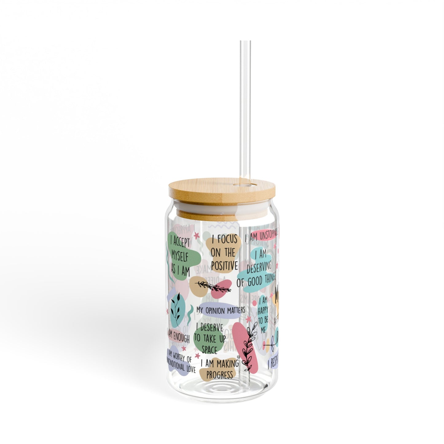 Bamboo Breeze Glass Sipper: MOMS Affirmations