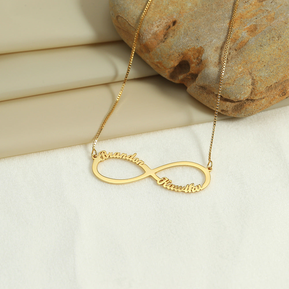 Classic Simple Infinity Design Customizable Name Design Versatile Necklace