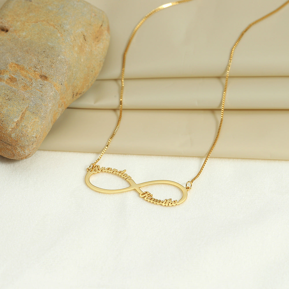 Classic Simple Infinity Design Customizable Name Design Versatile Necklace