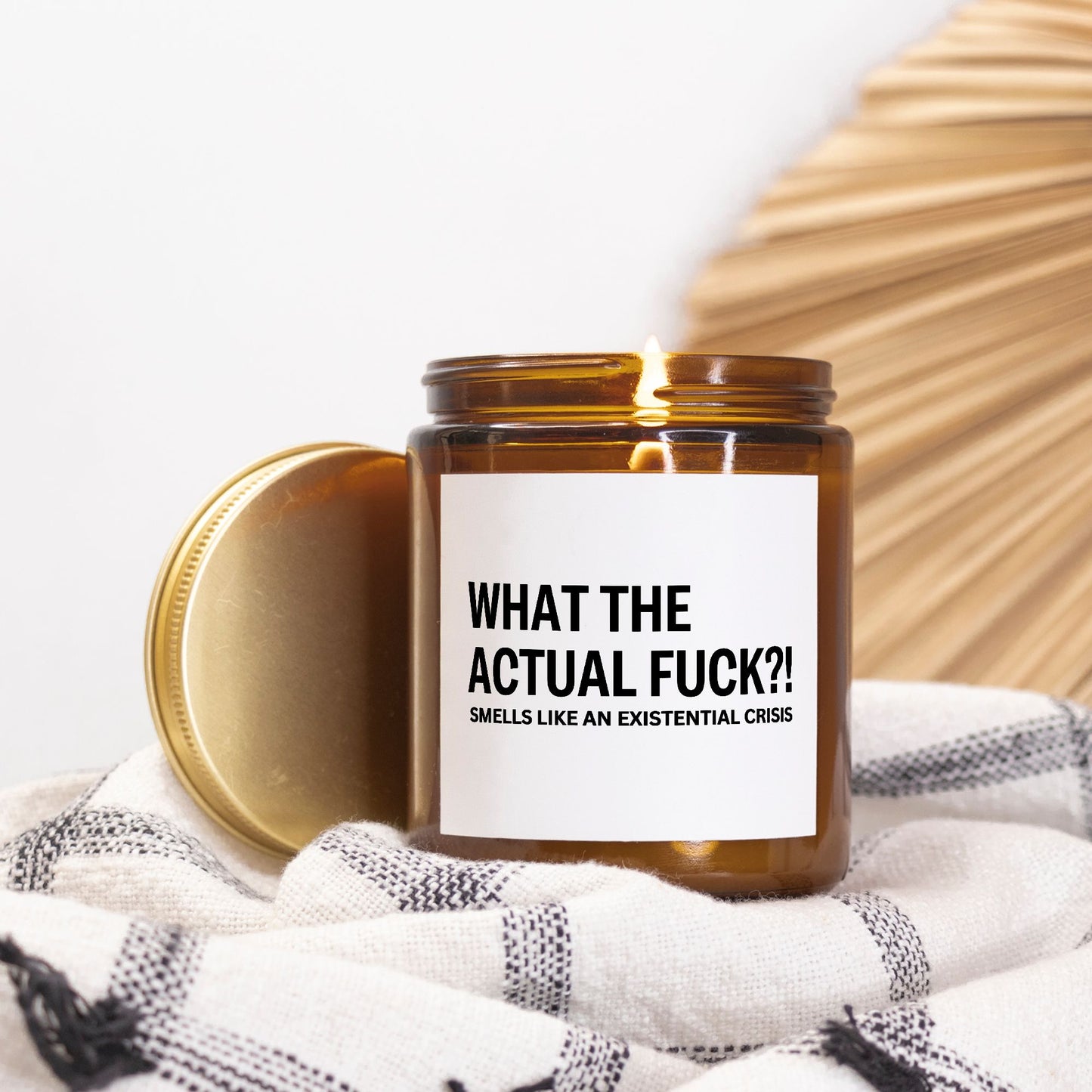 What the Actual &*#@?  Candle Amber Jar 9oz