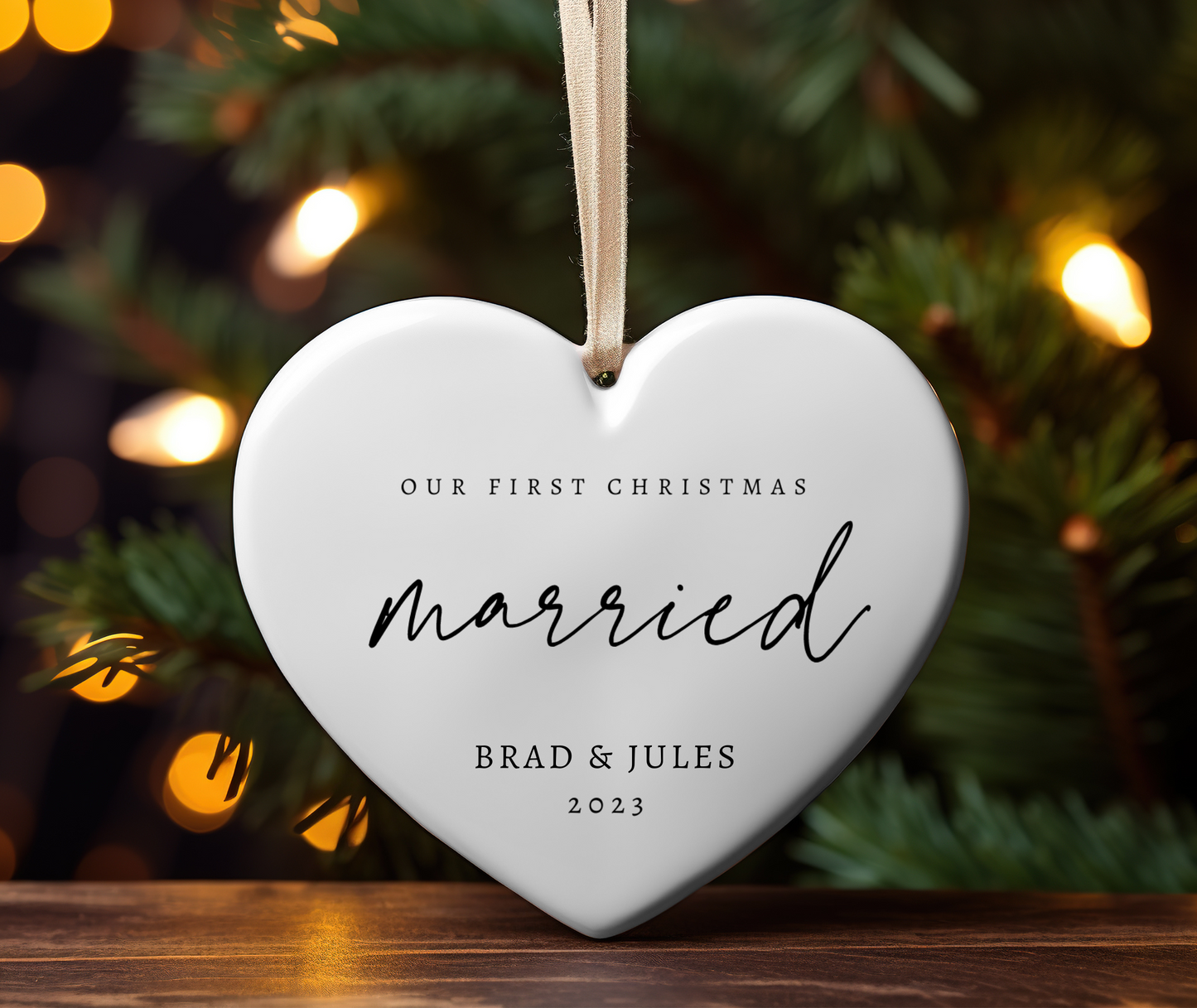 First Christmas Married Personalized Ornament