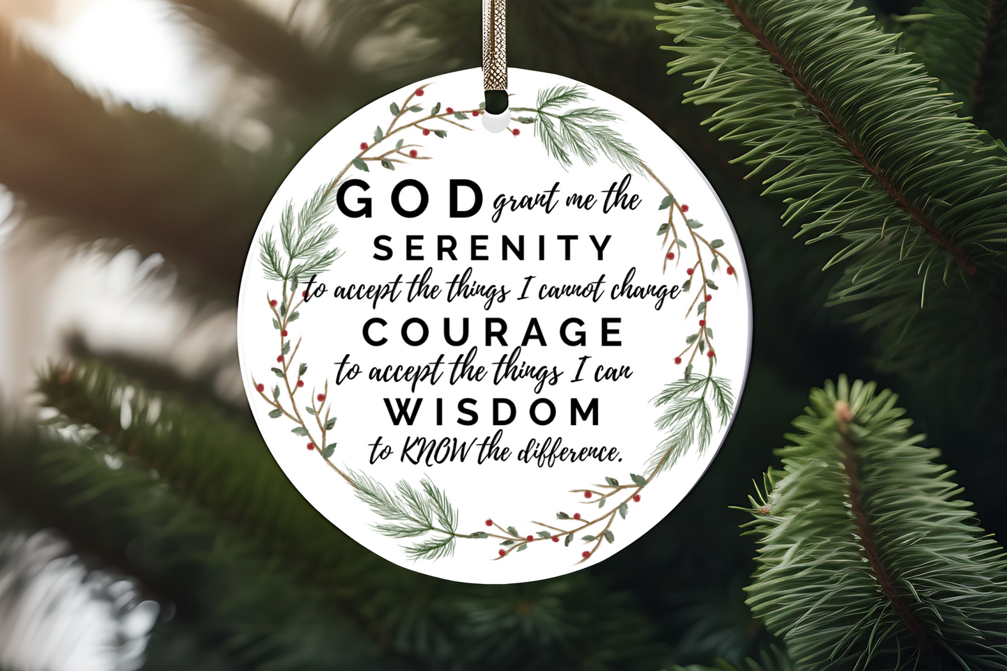 Christmas Serenity Prayer Ornament