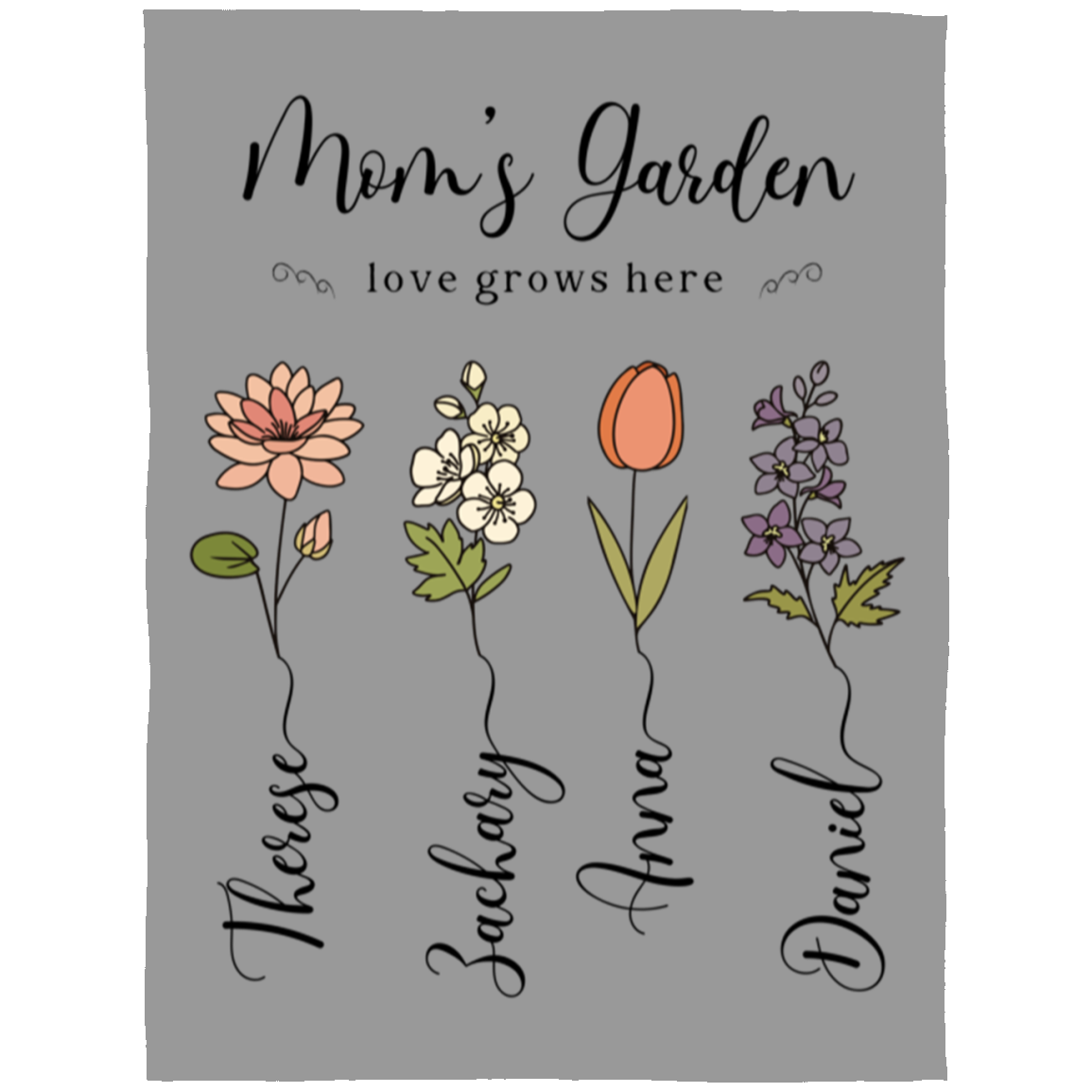 Mom's Garden Birthflower Blanket