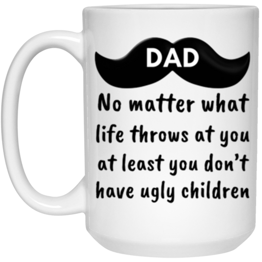 MUSTACHE DAD 15 oz. White Mug