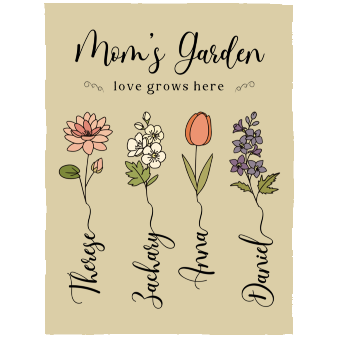 Mom's Garden Birthflower Blanket