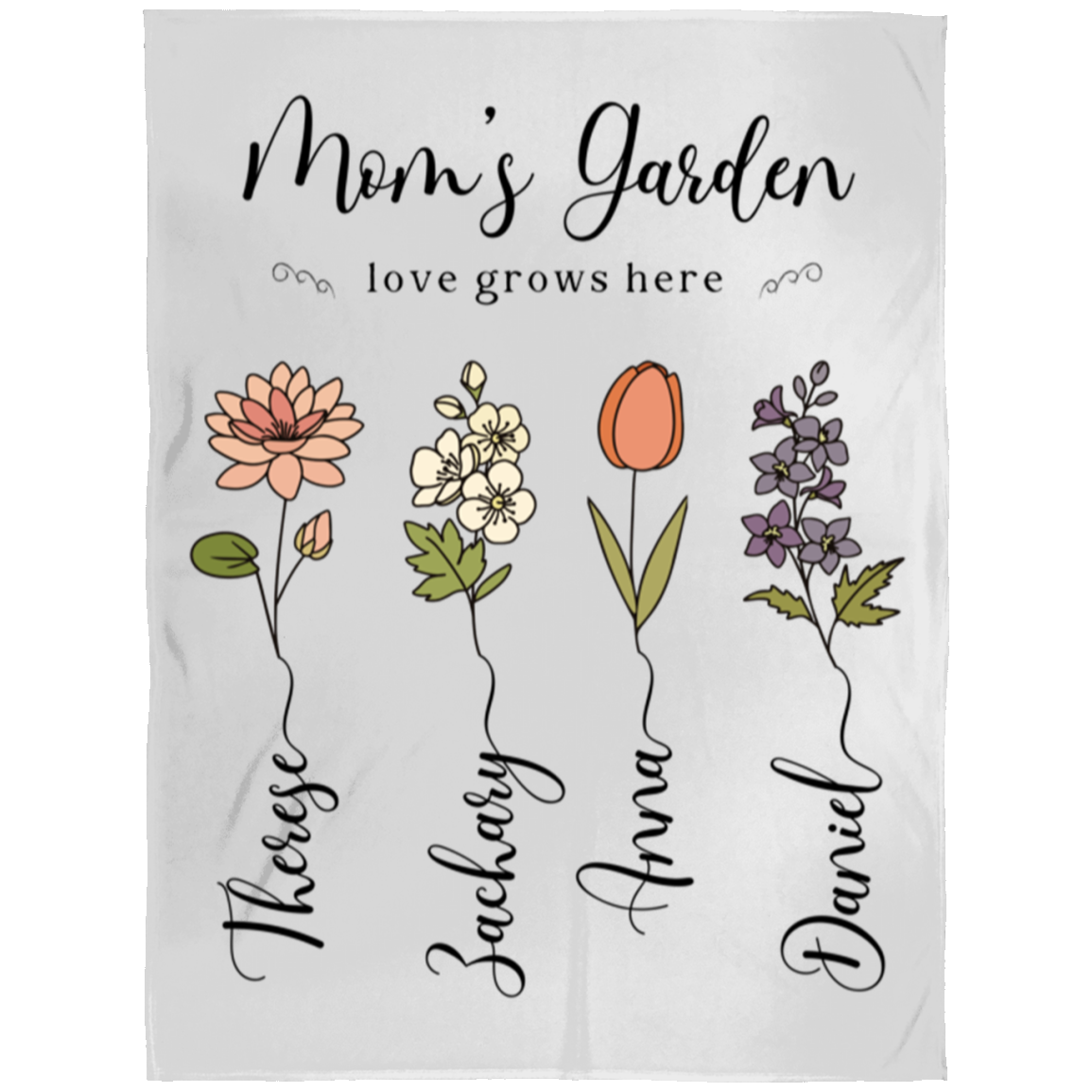 Mom's Garden Birthflower Blanket