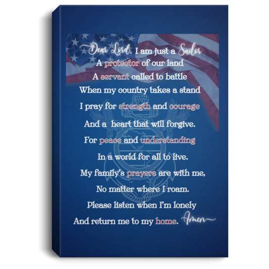 Navy Sailor's Prayer Portrait Canvas .75in Frame