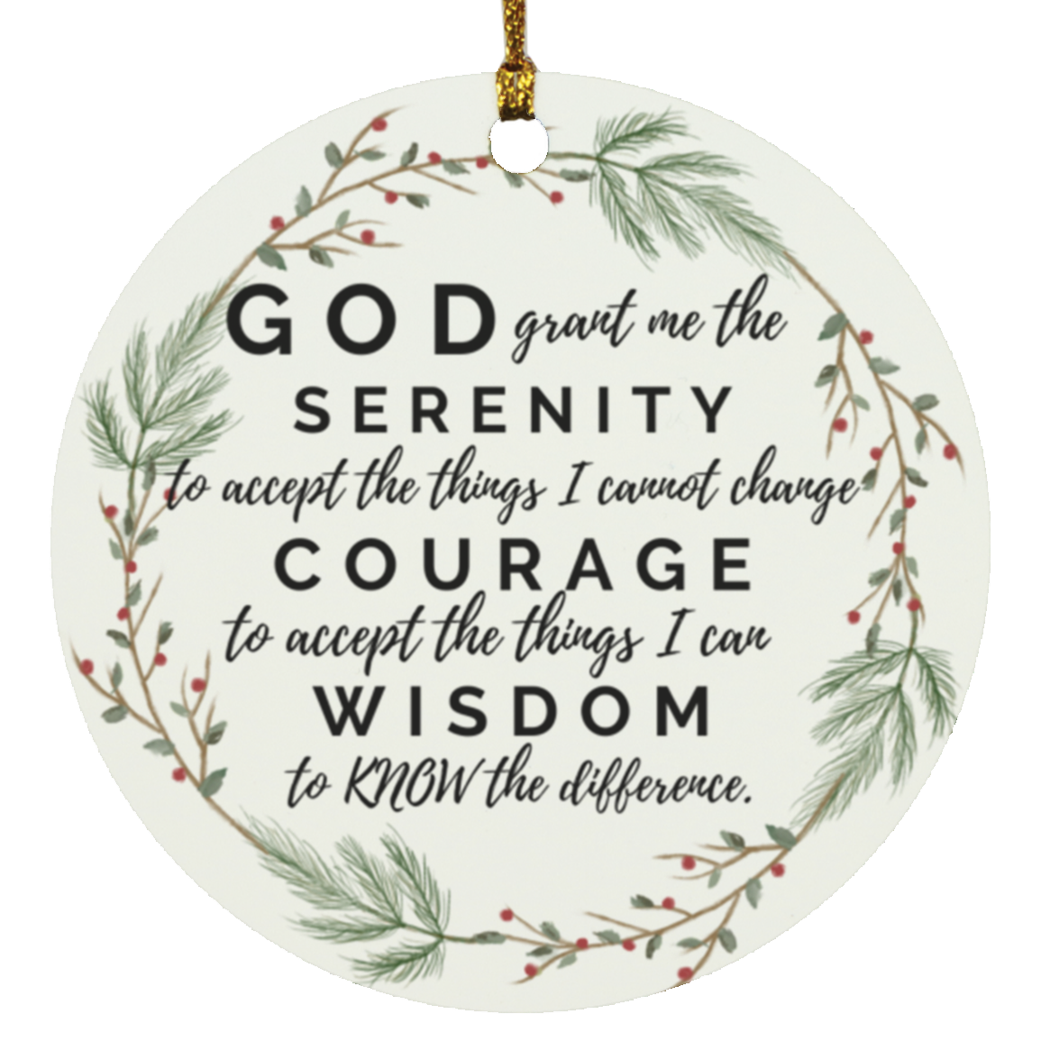 Christmas Serenity Prayer Ornament