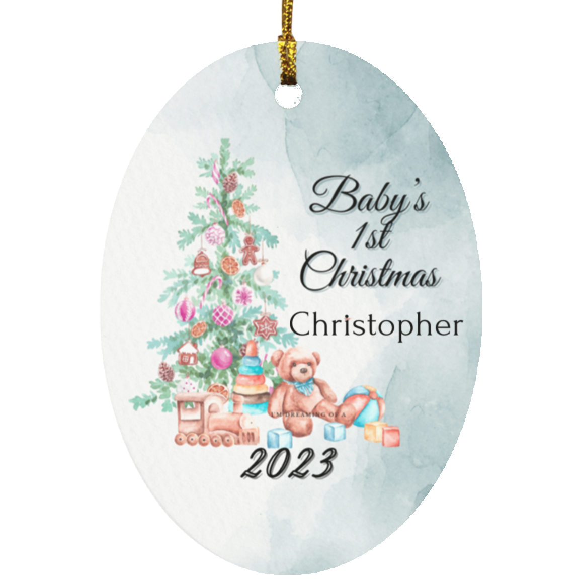 Baby's 1st Christmas Personalized Oval Ornament