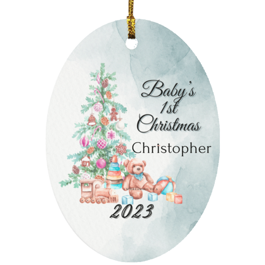 Baby's 1st Christmas Personalized Oval Ornament