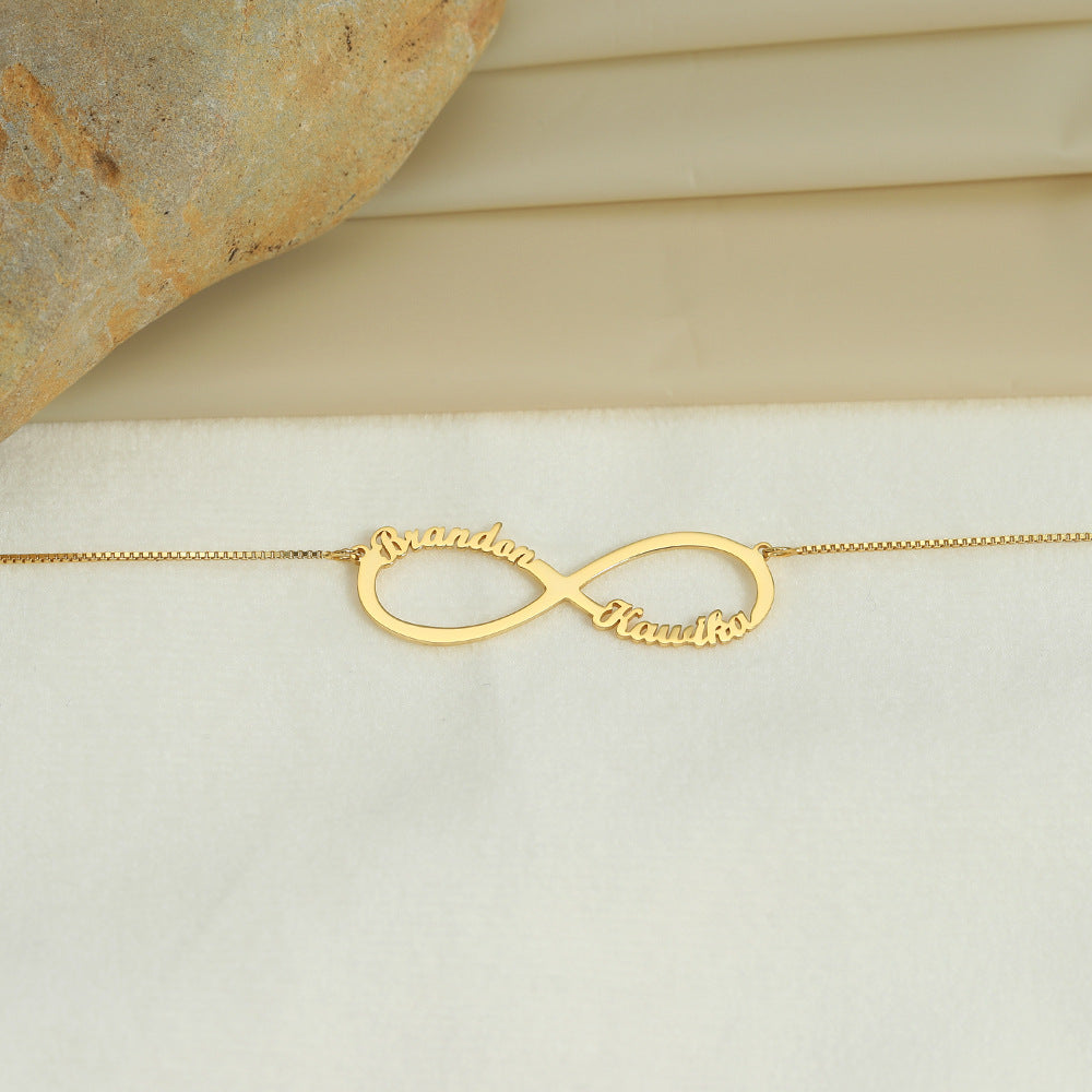 Classic Simple Infinity Design Customizable Name Design Versatile Necklace