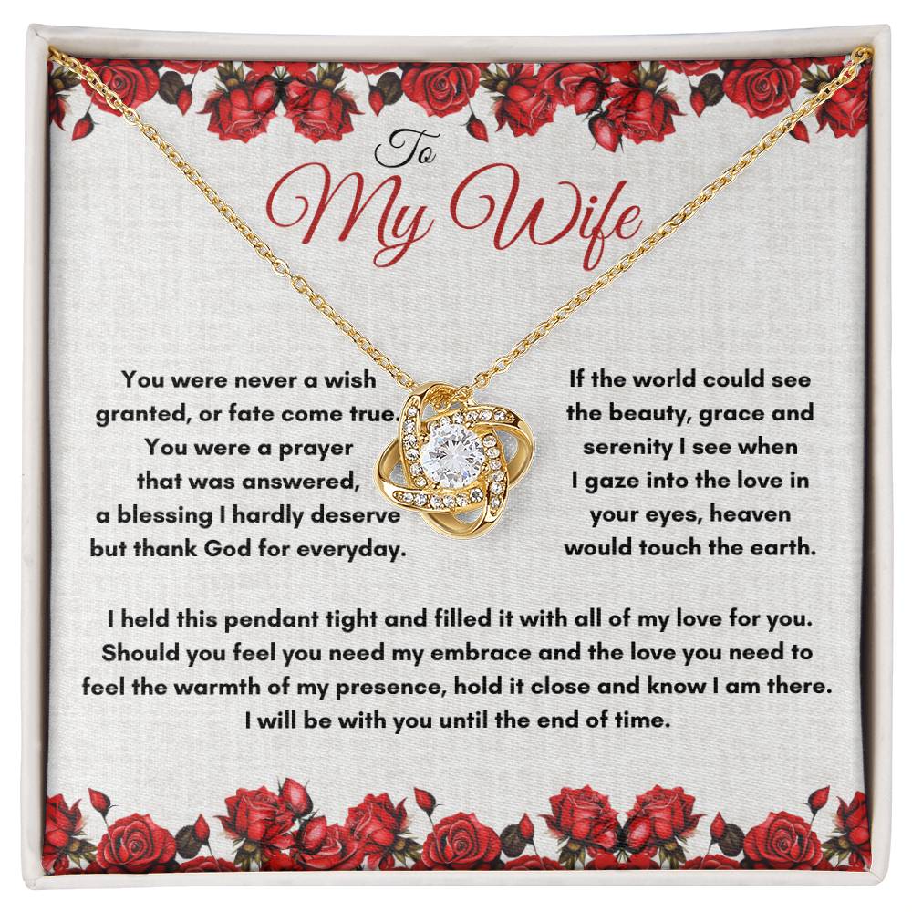 To My Wife Love Knot Pendant Necklace