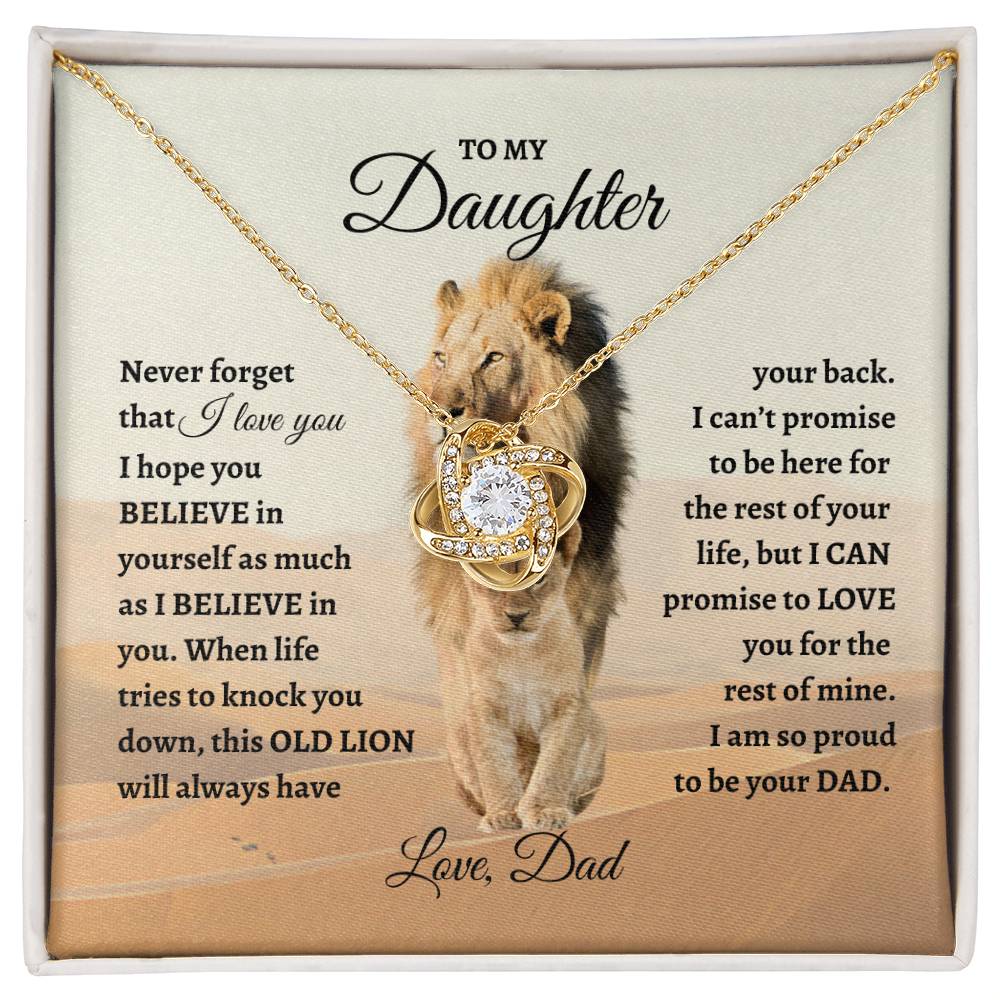 To My Daughter Lion Necklace