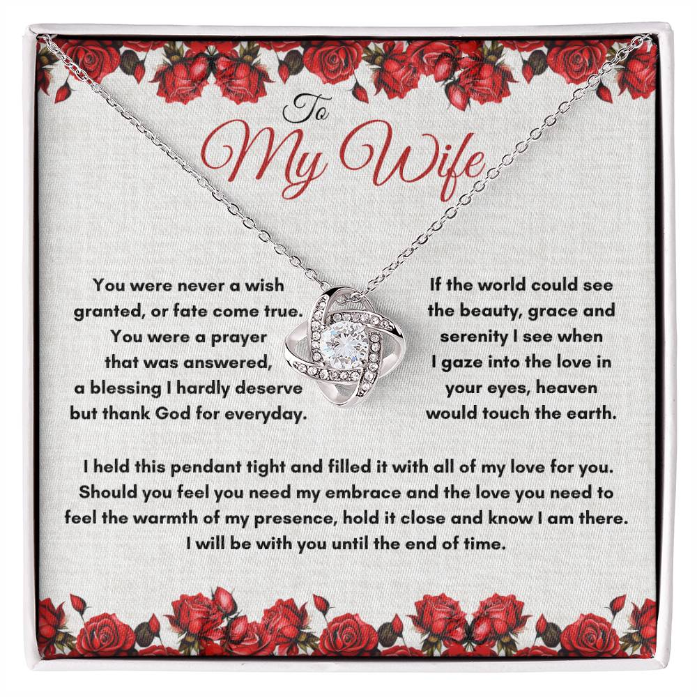 To My Wife Love Knot Pendant Necklace