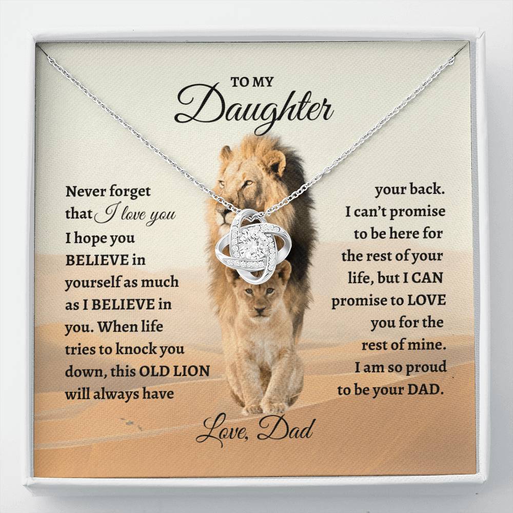 To My Daughter Lion Necklace