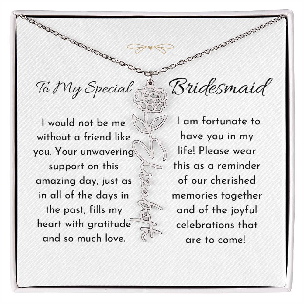 Timeless Friendship - Birthflower Name Necklace