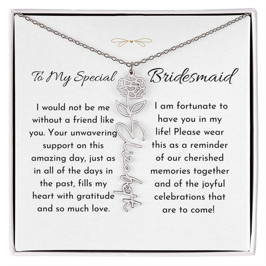 Timeless Friendship - Birthflower Name Necklace