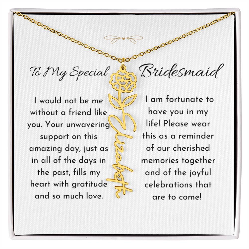 Timeless Friendship - Birthflower Name Necklace