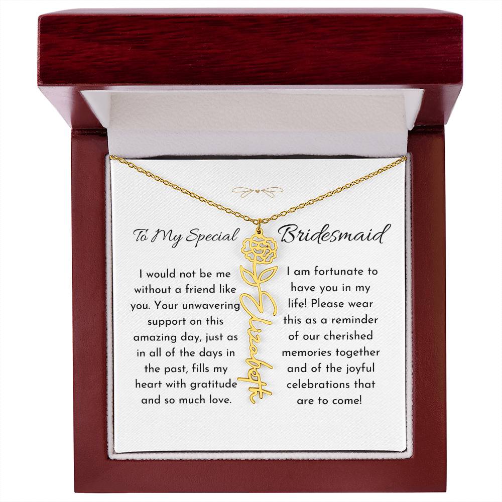 Timeless Friendship - Birthflower Name Necklace