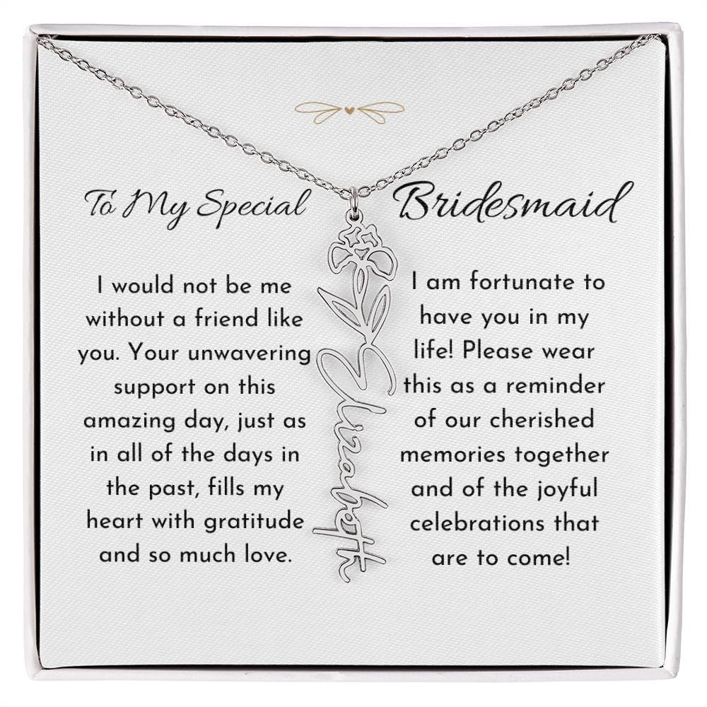 Timeless Friendship - Birthflower Name Necklace