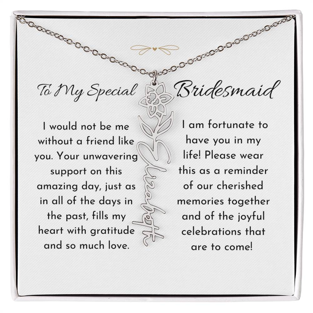 Timeless Friendship - Birthflower Name Necklace