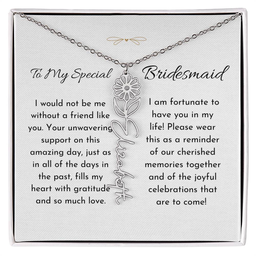 Timeless Friendship - Birthflower Name Necklace