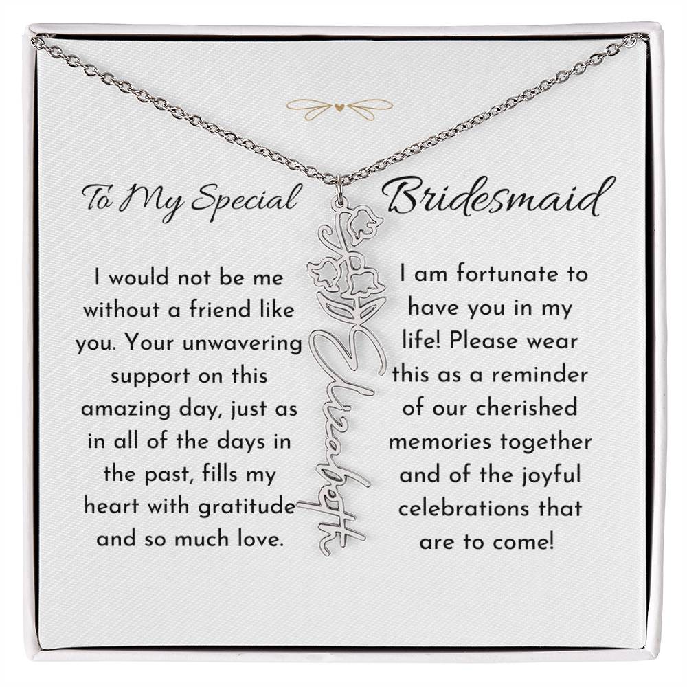 Timeless Friendship - Birthflower Name Necklace