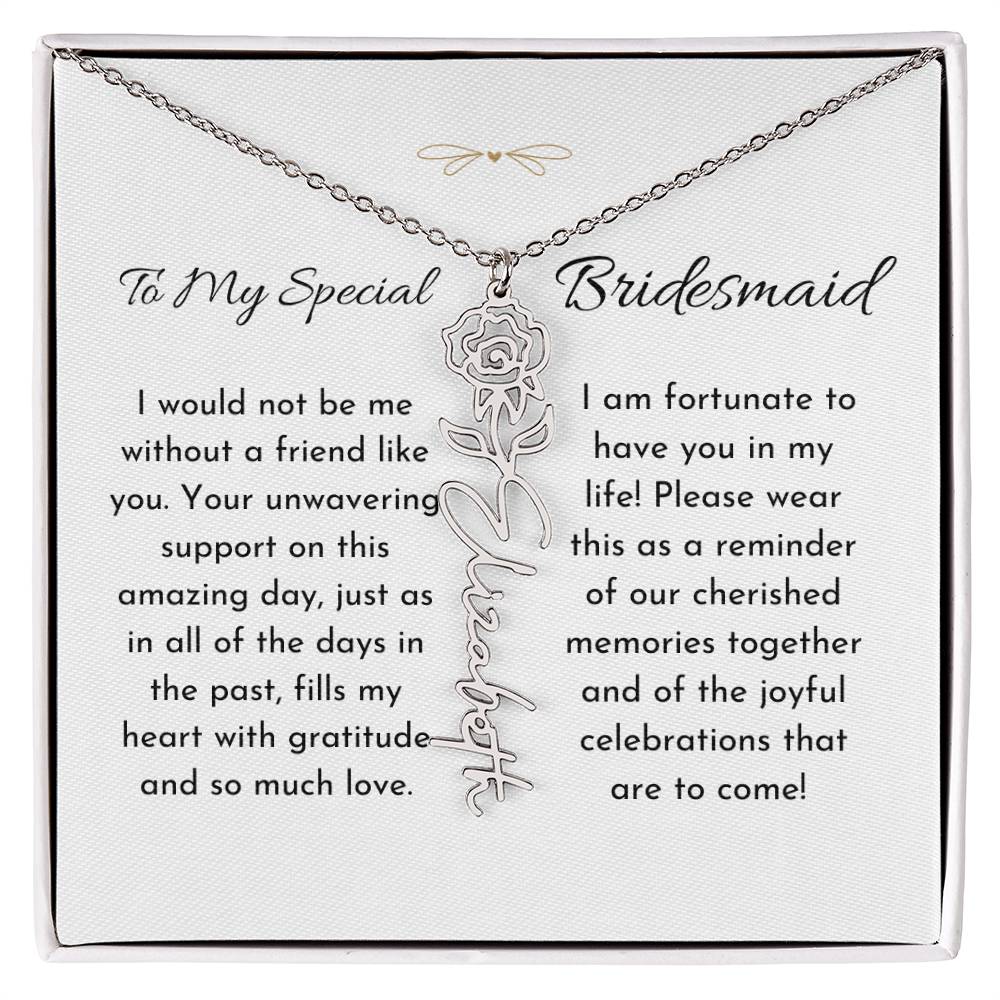 Timeless Friendship - Birthflower Name Necklace