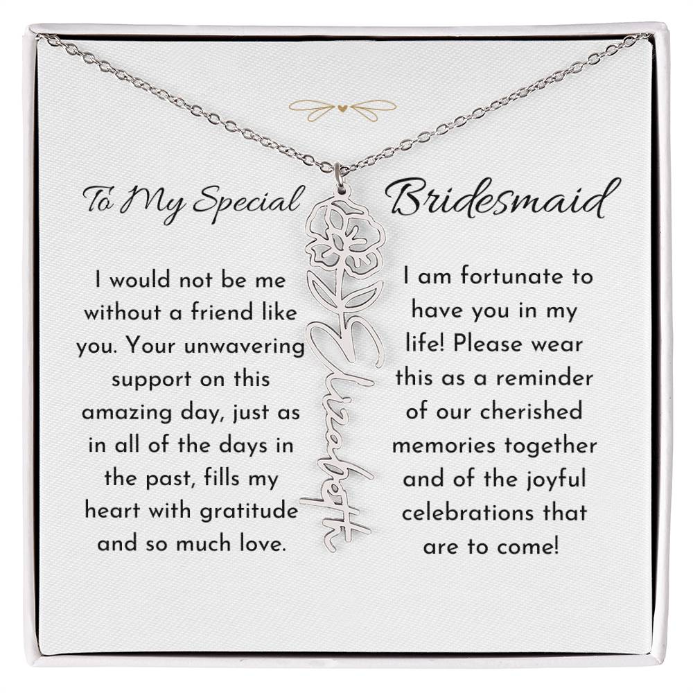 Timeless Friendship - Birthflower Name Necklace