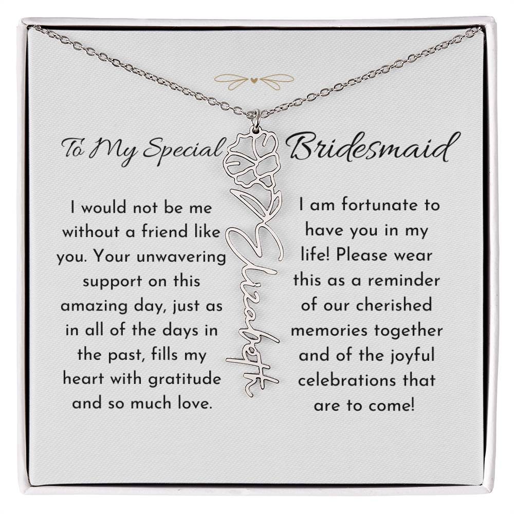 Timeless Friendship - Birthflower Name Necklace