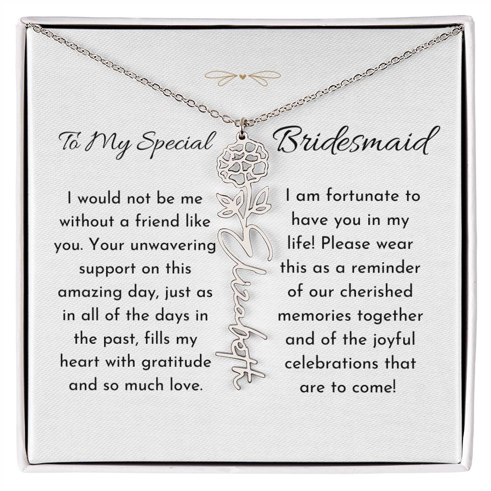 Timeless Friendship - Birthflower Name Necklace