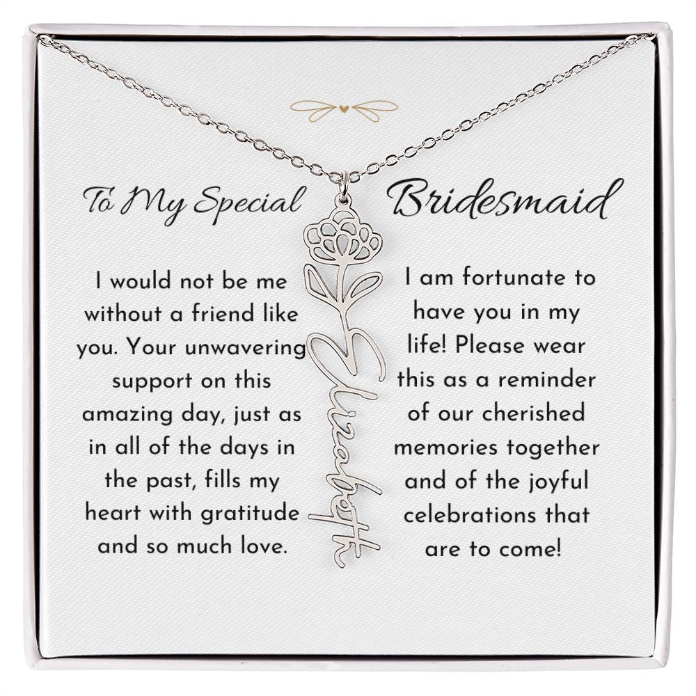 Timeless Friendship - Birthflower Name Necklace