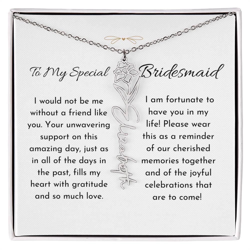 Timeless Friendship - Birthflower Name Necklace