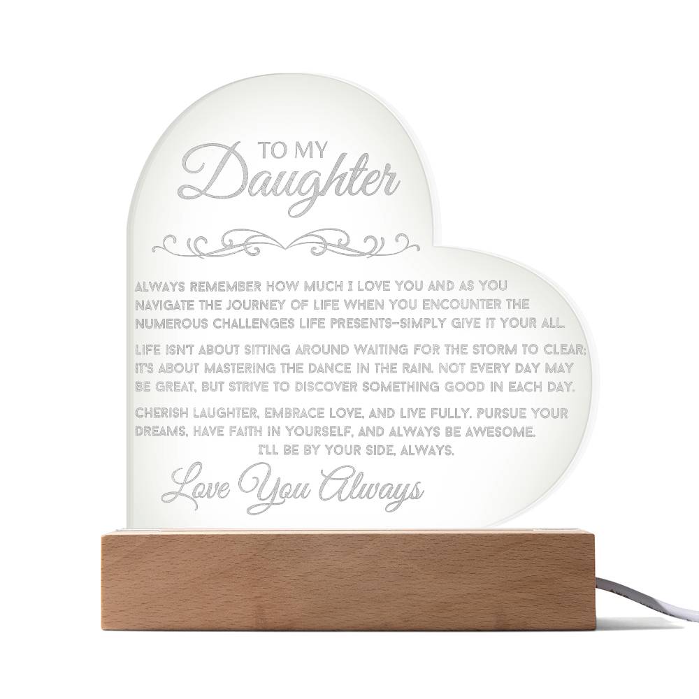 Forever Daughter Acrylic Heart Illuminarte™ Plaque