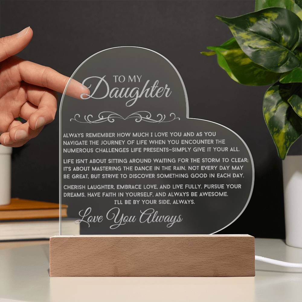 Forever Daughter Acrylic Heart Illuminarte™ Plaque