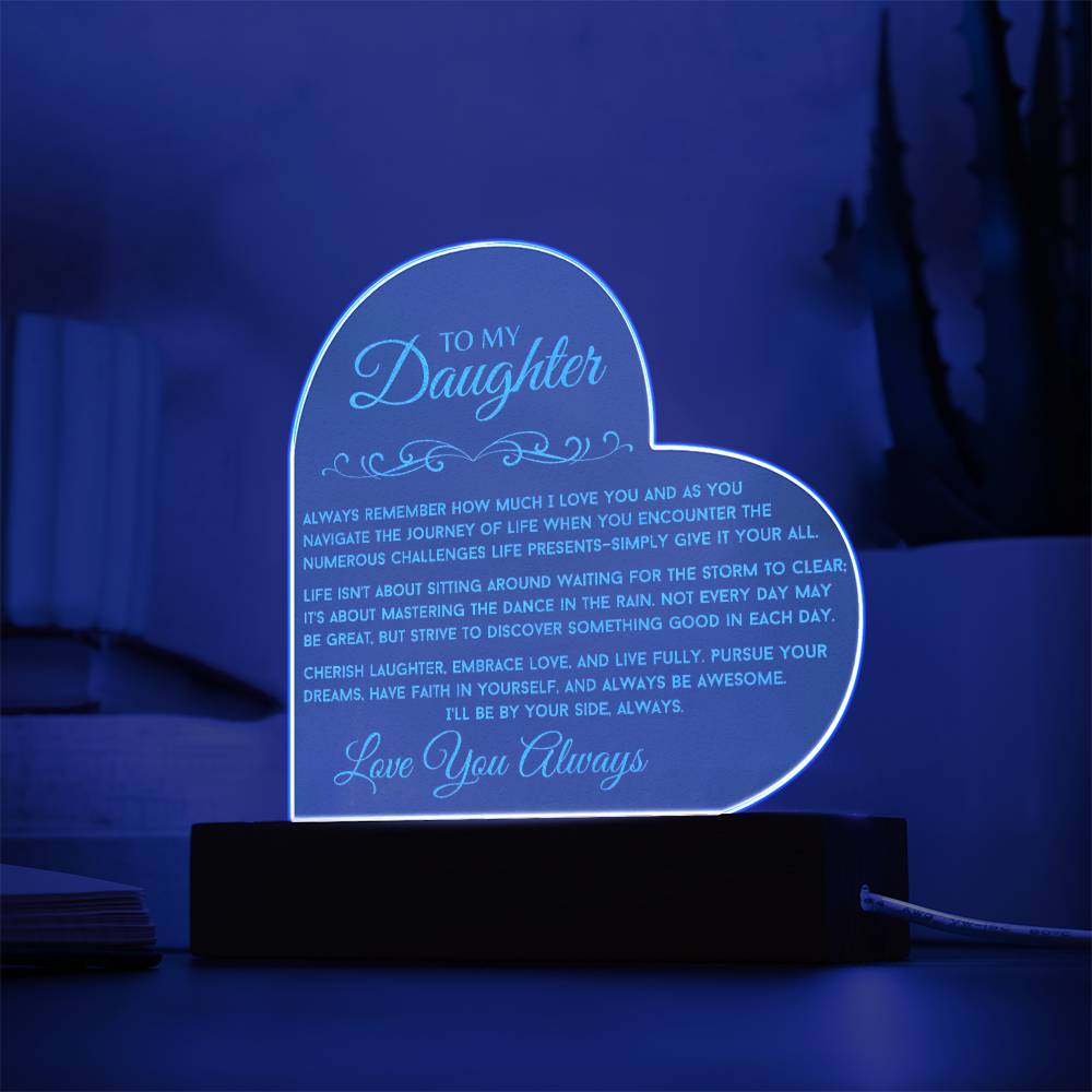 Forever Daughter Acrylic Heart Illuminarte™ Plaque