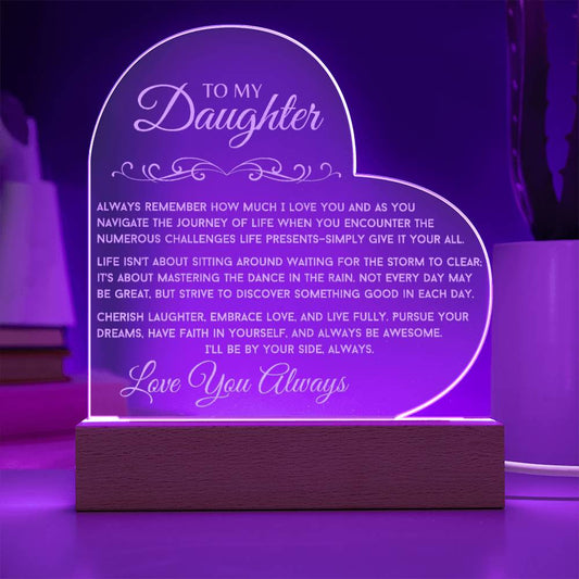 Forever Daughter Acrylic Heart Illuminarte™ Plaque