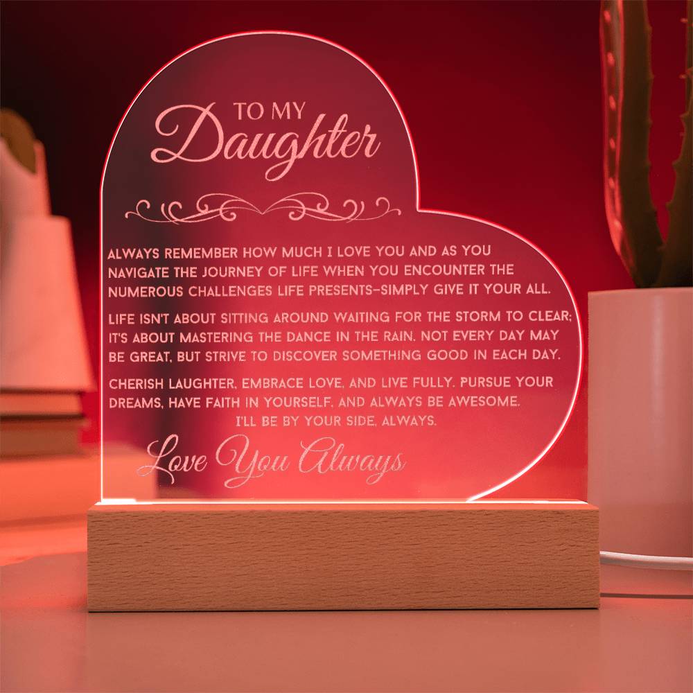 Forever Daughter Acrylic Heart Illuminarte™ Plaque