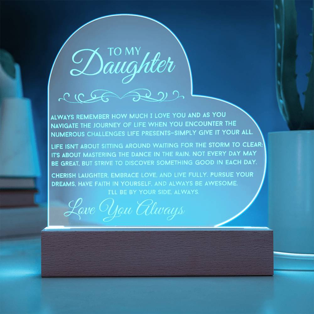 Forever Daughter Acrylic Heart Illuminarte™ Plaque